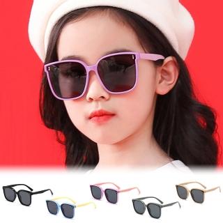 【ALEGANT】童樂時尚兒童專用輕量矽膠彈性太陽眼鏡(臺灣品牌 UV400方框偏光墨鏡)