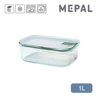 【MEPAL】EasyClip 輕巧蓋玻璃密封保鮮盒1L-鼠尾草綠