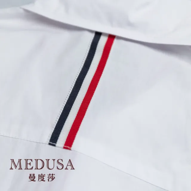 【MEDUSA 曼度莎】現貨-海軍風條紋裡白襯衫（M-2L）｜女上衣 女襯衫 白襯衫(101-78101)