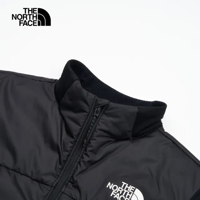 【The North Face 官方旗艦】北面女款黑色WindWall防風保暖休閒立領鋪棉外套｜83SNJK3