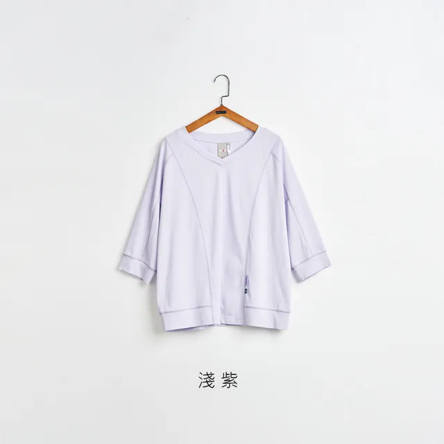 【gozo】爬線顯瘦V領長袖T恤(兩色)