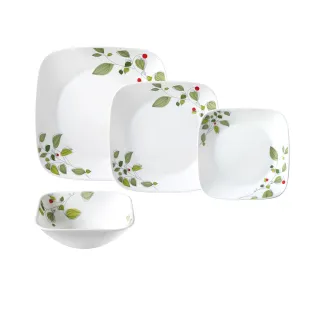 【CorelleBrands 康寧餐具】綠野微風5件式方形餐盤組(E03)