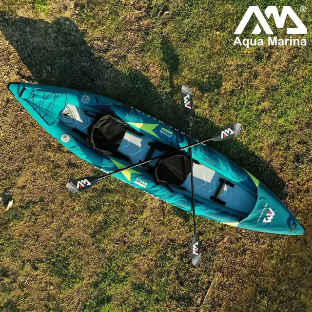 【Aqua marina】充氣雙人獨木舟-全能型 STEAM ST-412(KAYAK 皮艇 皮划艇 水上活動)