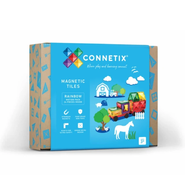 Connetix 磁樂 澳洲 Connetix 磁力片- 24片 磁力車組(STEAM 玩具)