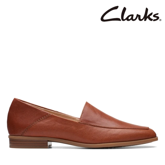 Clarks 女鞋Sarafyna Freva 美好生活素面微方頭樂福鞋 平底鞋(CLF74828D)