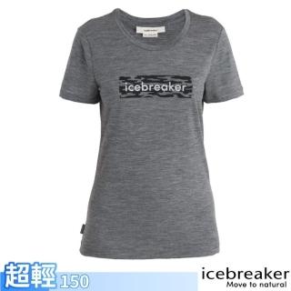 【Icebreaker】女 Tech Lite II 美麗諾羊毛 圓領短袖上衣-絢麗迷彩.T恤.排汗衣(IB0A56UM-004 灰)