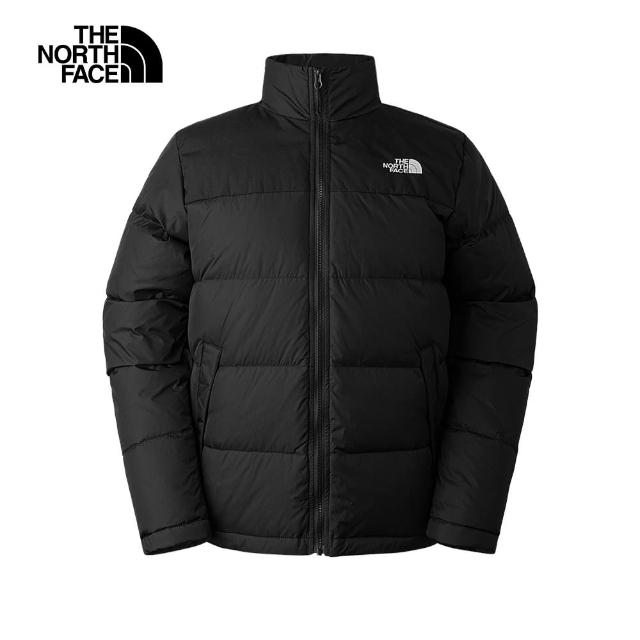 【The North Face 官方旗艦】北面男款黑色DWR防潑水保暖立領羽絨外套｜88R5JK3(550蓬鬆度)