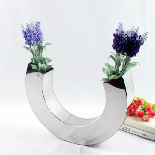 【OPUS 東齊金工】不鏽鋼藝術系列 金屬鏡面花器(C形花瓶 VS061)