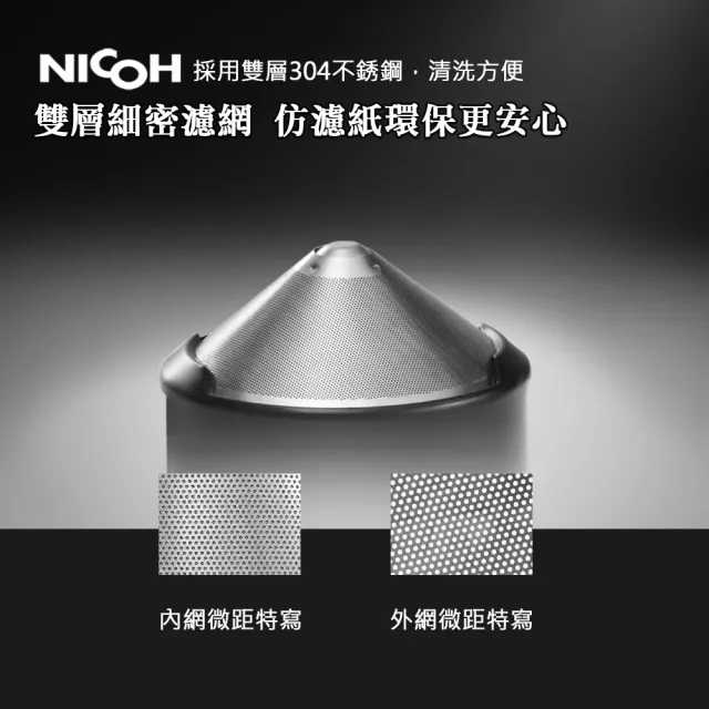 【NICOH】第3代USB磁吸充電研磨手沖泇啡機-乙(NK-B02W)