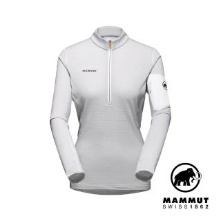 【Mammut 長毛象官方直營】AenergyLight HalfZip Pull W立領半拉鍊長袖排汗衣 白/公路灰 女款 #1014-03790