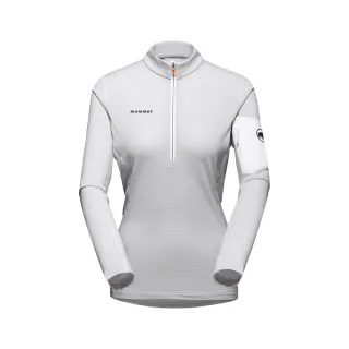 【Mammut 長毛象】Aenergy Light Half Zip Pull W立領半拉鍊長袖排汗衣 白/公路灰 女款 #1014-03790