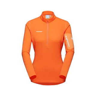 【Mammut 長毛象】Aenergy Light Half Zip Pull W立領半拉鍊長袖排汗衣 柑桔橘 女款 #1014-03790