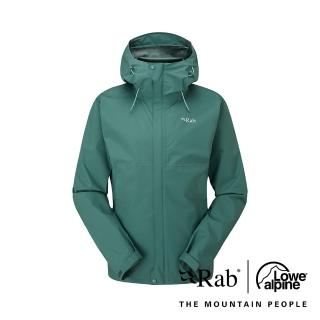 【RAB】Downpour Eco Jacket 透氣防風防水連帽外套 女款 尤加利綠 #QWG83