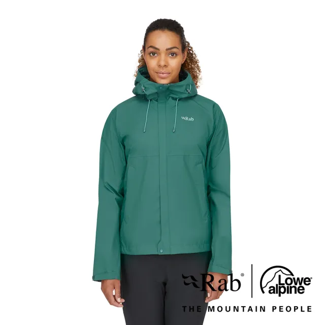 【RAB】Downpour Eco Jacket 透氣防風防水連帽外套 女款 尤加利綠 #QWG83
