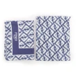 【FENDI 芬迪】FF Logo 棉質及真絲圍巾/披肩(藍色)