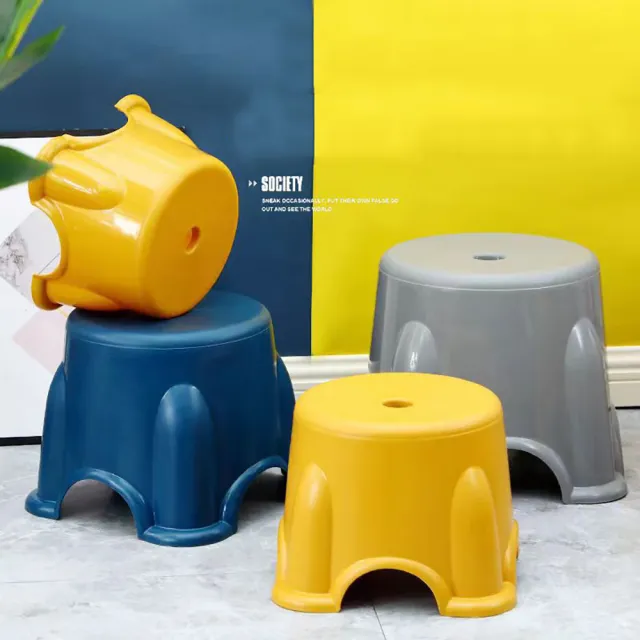 【bebehome】莫蘭迪色防滑小圓凳-小款兩入(可堆疊矮凳小板凳/浴室洗澡凳/排排凳/鞋凳)