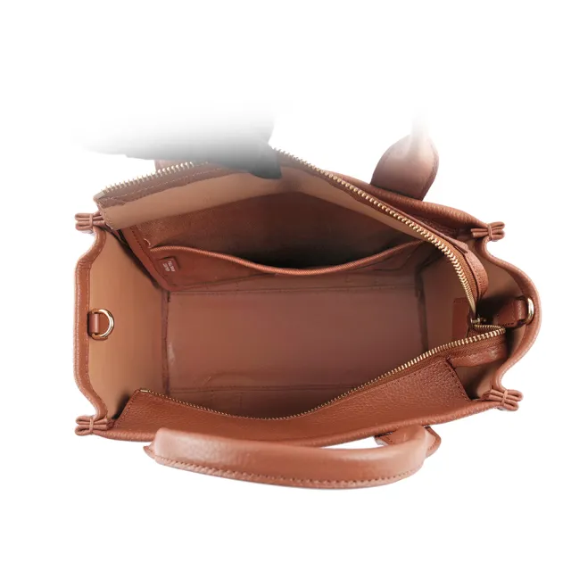 【MARC JACOBS 馬克賈伯】THE LEATHER TOTE 粒面皮革小款托特包(堅果棕)