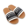 【BALLY】Bianka Logo 刺繡平底拖鞋(黑色/骨白色)