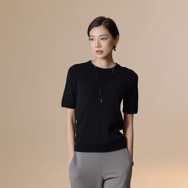 【giordano ladies】23FW_鉤針編織裝飾上衣(02353509)