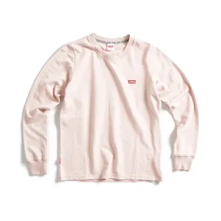 【EDWIN】女裝 露營系列 背後富士山營地LOGO長袖T恤(淺粉紅)