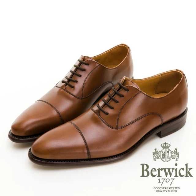 GEORGE 喬治皮鞋 Berwick西班牙進口-固特異工藝橫飾鋸齒雕花牛津鞋 -棕335003KM24