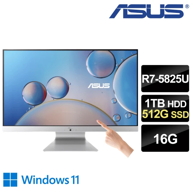 ASUS 華碩ASUS 華碩 福利品 27型R7八核液晶觸控電腦(M3700WYAT/R7-5825U/16G/1TB+512G SSD/W11)