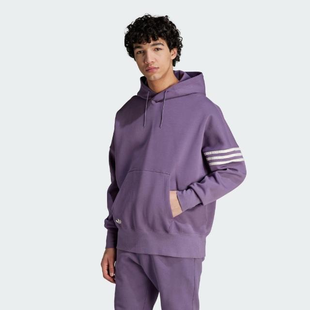 【adidas 愛迪達】外套 男款 運動連帽外套 三葉草 亞規 NEW C HOODIE 紫 IN4675