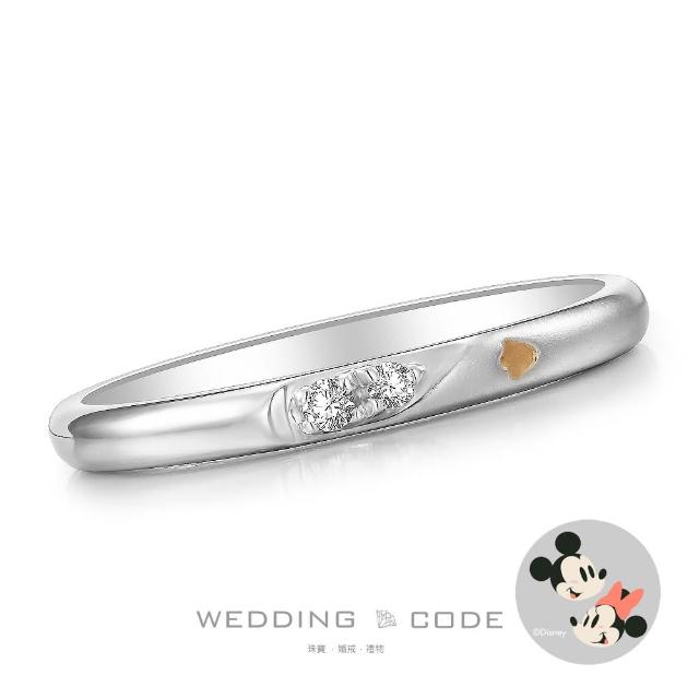 【WEDDING CODE】鉑金14K金 3分鑽石女戒 迪士尼米奇米妮4139雙色(天然鑽石 母親節 現貨)