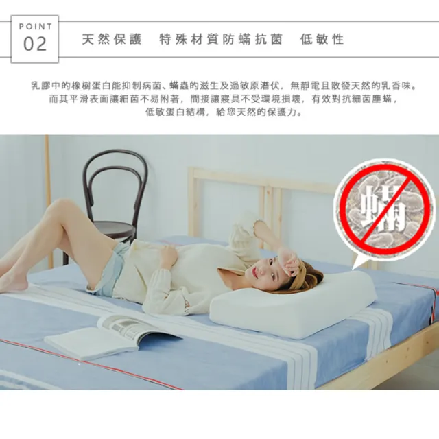 【Adorar愛朵兒】買一送一 泰國乳膠枕-人體工學型釋壓(12cm)