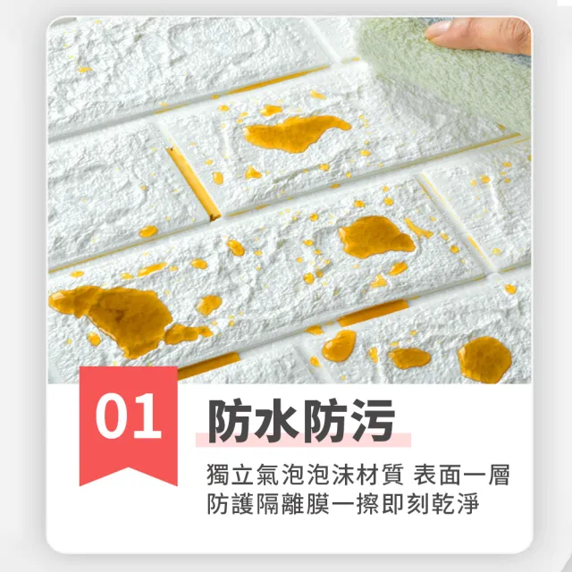 【HM旬木居家】3入組 3D立體加厚防撞壁貼(70*77cm/居家佈置/背景牆)