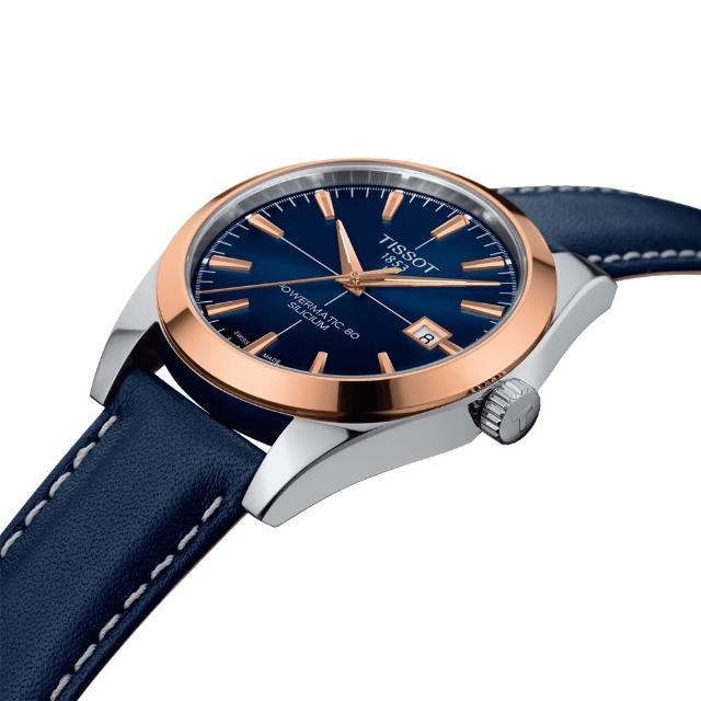 【TISSOT 天梭】GENTLEMAN 18K 80小時動力儲存機械錶 618年中慶 推薦(T9274074604100)
