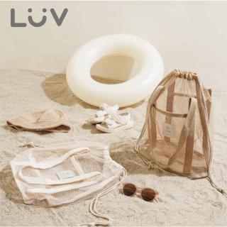 【LUV】兩用沙灘束口水桶袋 親子良品(超大容量/萬用抽繩袋/兩款可選)