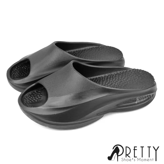 【Pretty】女鞋 防水拖鞋 厚底拖鞋 輕量 紓壓 一體成形 室內 台灣製(紫色、米色、黑色)
