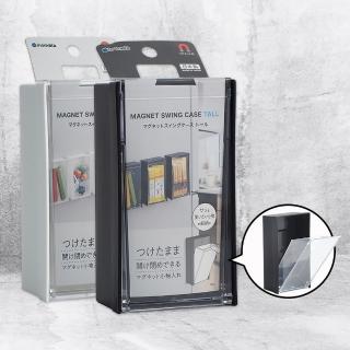 日本製inomata冰箱門邊磁吸式有蓋收納盒-長形-6入(收納盒)