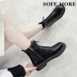 【SOFE MORE】拉鍊8孔馬丁靴 平底短靴 中筒靴 機車靴(拉鍊短靴 馬丁靴)