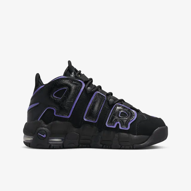 NIKE 耐吉】AIR MORE UPTEMPO GS 休閒鞋運動鞋女大童黑紫(DX5954-001