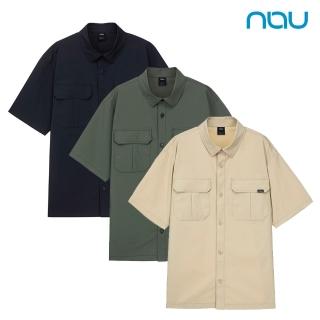 【nau】男 Act吸排短袖襯衫[海軍藍/淺卡其/卡其]CB1MS102(韓國 休閒 春夏 輕薄 中性款)