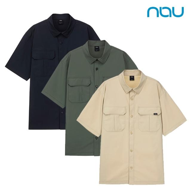 【nau】男 Act吸排短袖襯衫[海軍藍/淺卡其/卡其]CB1MS102(韓國 休閒 春夏 輕薄 中性款)