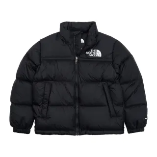 【The North Face 官方旗艦】經典ICON-北面兒童黑色DWR防潑水羽絨外套｜82UDJK3(700蓬鬆度)