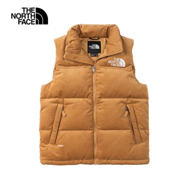 【The North Face 官方旗艦】經典ICON-北面兒童棕色DWR防潑水保暖立領羽絨背心｜82WXI0J