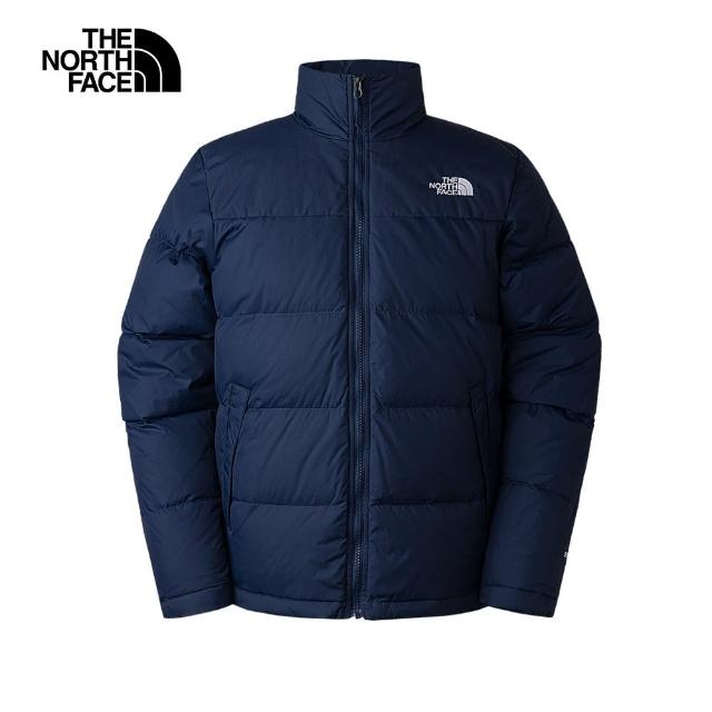 【The North Face 官方旗艦】北面男款藍色DWR防潑水保暖立領羽絨外套｜88R58K2(550蓬鬆度)