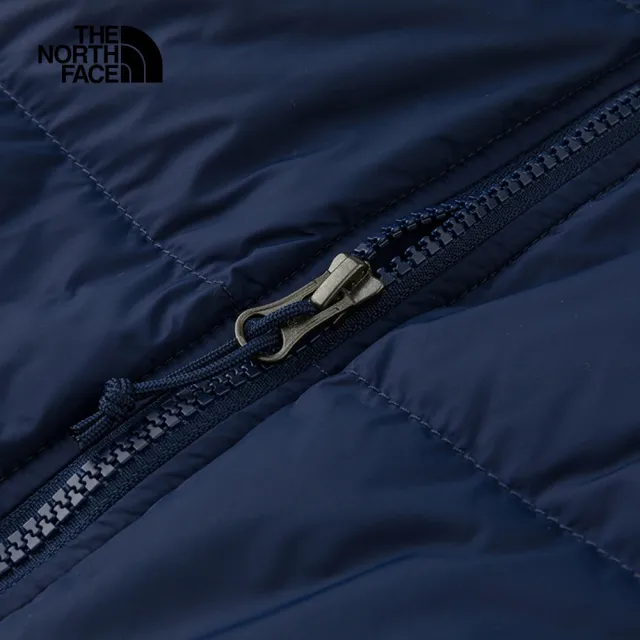 【The North Face 官方旗艦】北面男款藍色防潑水保暖舒適立領羽絨外套｜88R58K2