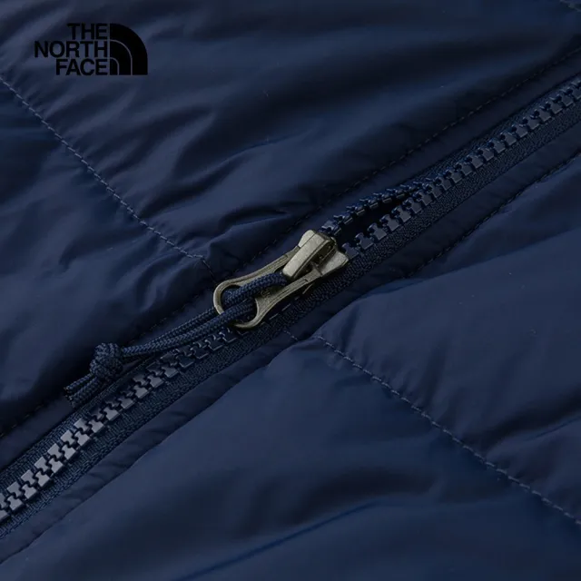 【The North Face 官方旗艦】北面男款藍色DWR防潑水保暖立領羽絨外套｜88R58K2(550蓬鬆度)