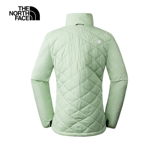 【The North Face 官方旗艦】北面女款綠色防水透氣保暖連帽三合一外套｜88RXI0G(內搭鋪棉款)