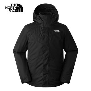 【The North Face 官方旗艦】北面男款黑色DryVent防水透氣保暖連帽三合一外套｜88RMJK3