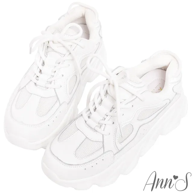 【Ann’S】魔術第四代-純牛奶星星鞋底全真皮牛皮輕量老爹鞋4.5cm-版型偏小(白)
