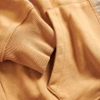 【EDWIN】男裝 再生系列 CORE 拼布寬版連帽長袖T恤(土黃色)