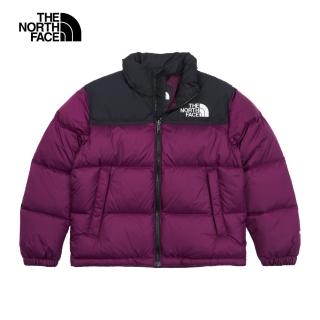 【The North Face 官方旗艦】經典ICON-北面兒童紫黑拼接DWR防潑水保暖羽絨外套｜82UDI0H