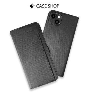 【CASE SHOP】iPhone 15 Plus 6.7 側掀站立式皮套-黑(翻蓋站立模式 閱讀便利)