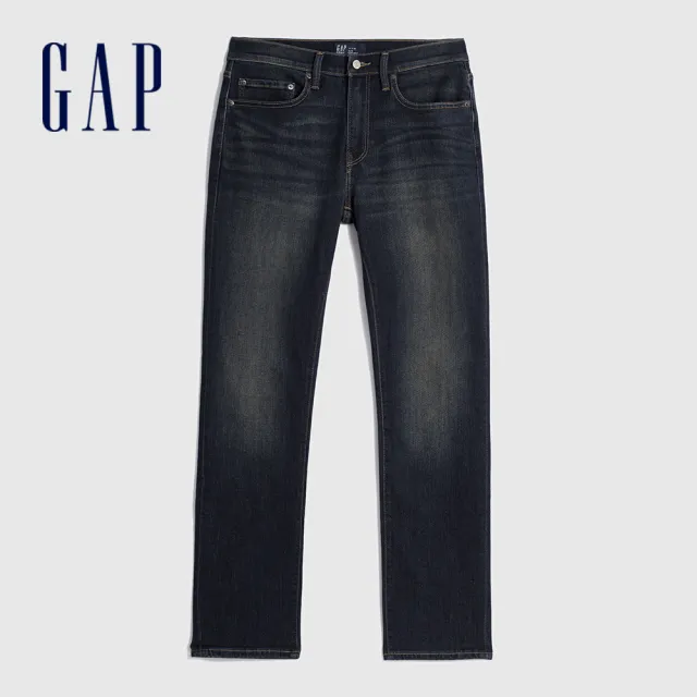 【GAP】男裝 修身牛仔褲-深藍色(728688)